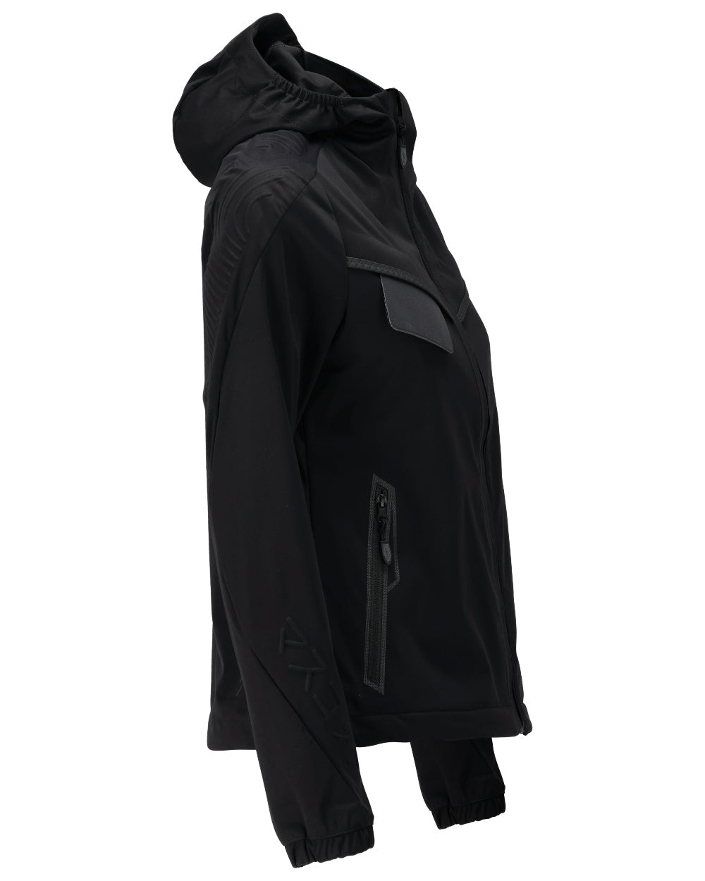 Black Coloured Mascot Workwear Womens Customized Lightweight Jacket on white background 