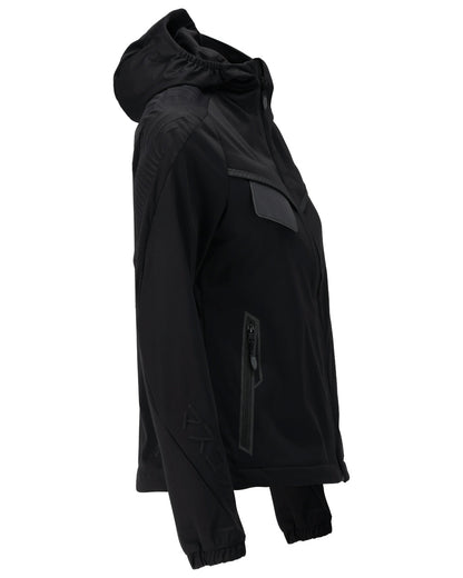 Black Coloured Mascot Workwear Womens Customized Lightweight Jacket on white background 