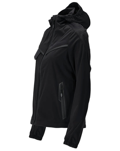 Black Coloured Mascot Workwear Womens Customized Lightweight Jacket on white background 