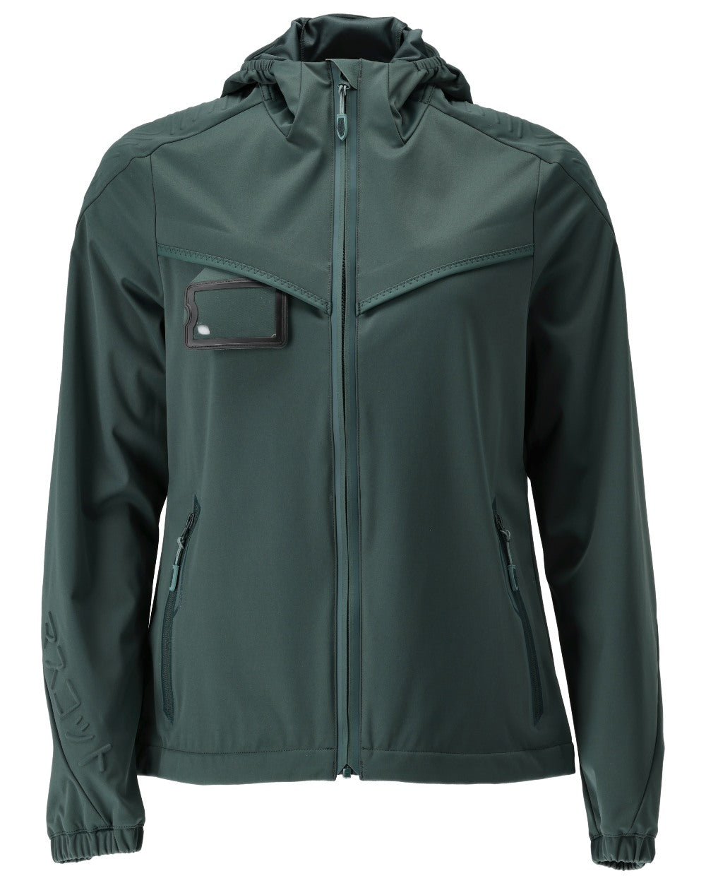 Forest Green Coloured Mascot Workwear Womens Customized Lightweight Jacket on white background 