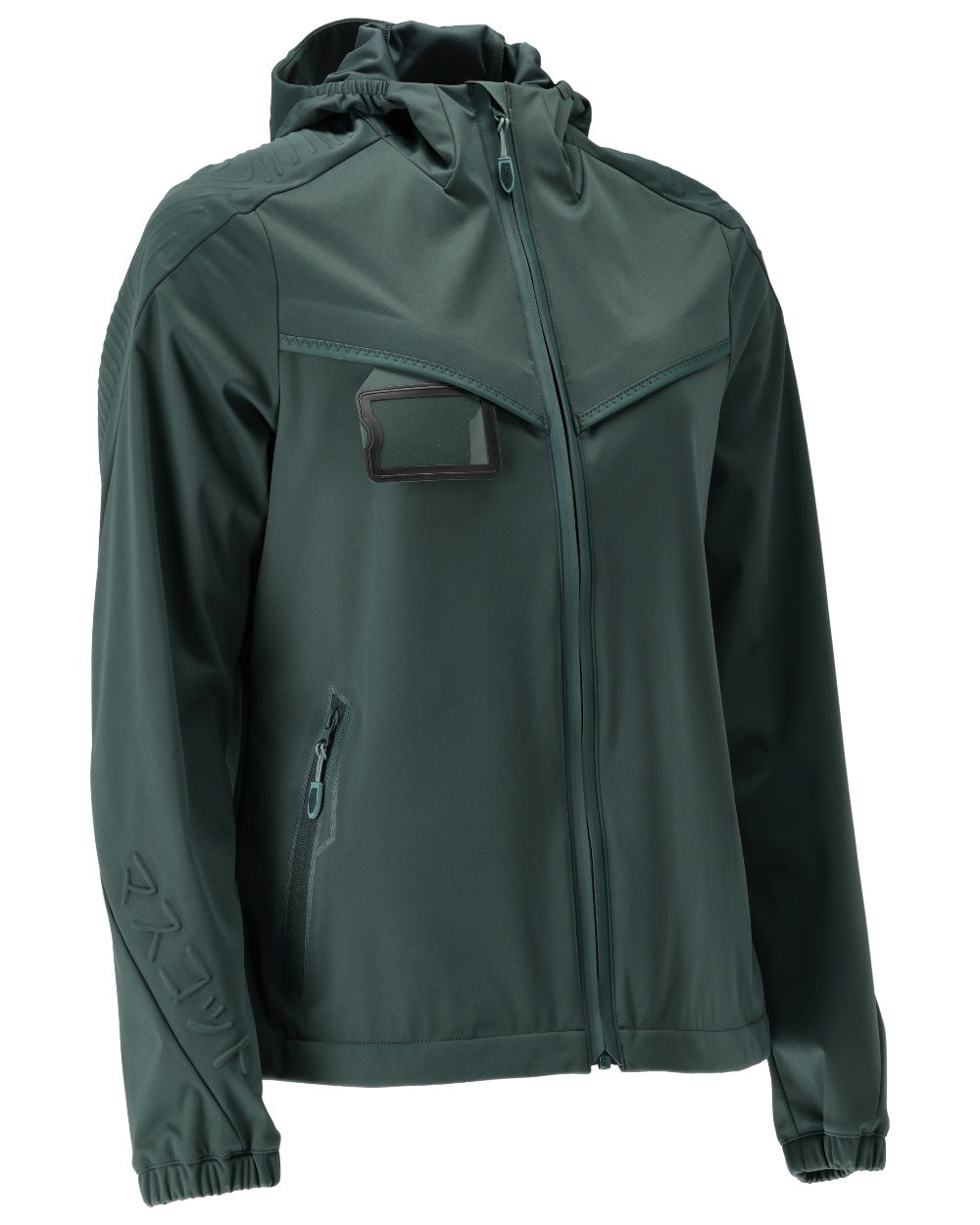 Forest Green Coloured Mascot Workwear Womens Customized Lightweight Jacket on white background 