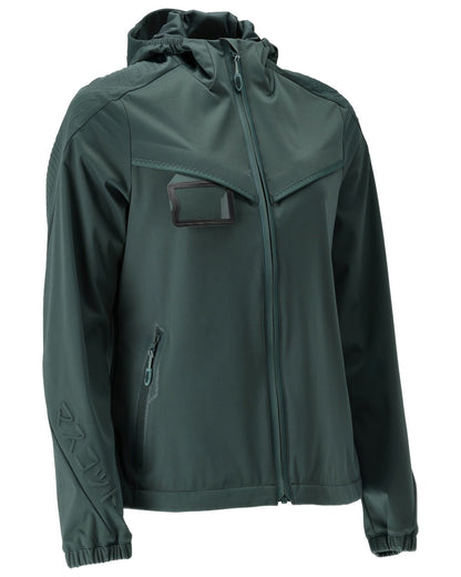 Forest Green Coloured Mascot Workwear Womens Customized Lightweight Jacket on white background 