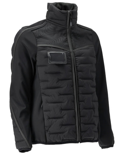 Black Coloured Mascot Workwear Womens Customized Lightweight Lining Jacket on white background 
