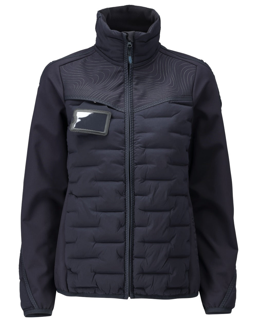 Dark Navy Coloured Mascot Workwear Womens Customized Lightweight Lining Jacket on white background 