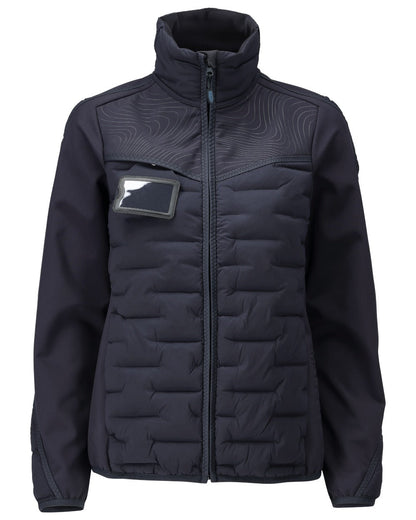 Dark Navy Coloured Mascot Workwear Womens Customized Lightweight Lining Jacket on white background 