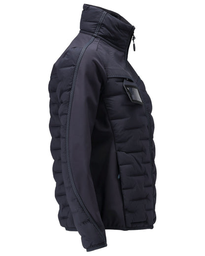 Dark Navy Coloured Mascot Workwear Womens Customized Lightweight Lining Jacket on white background 