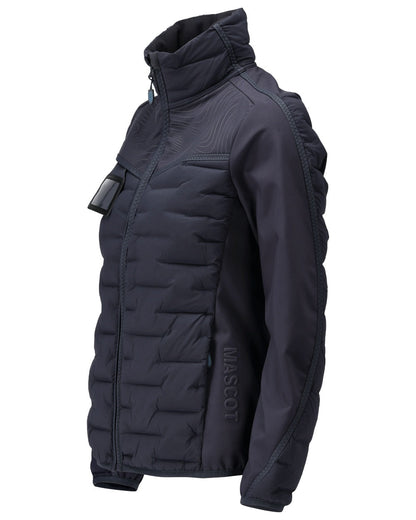 Dark Navy Coloured Mascot Workwear Womens Customized Lightweight Lining Jacket on white background 