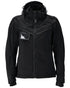 Black Coloured Mascot Workwear Womens Customized Outer Shell Jacket on white background 