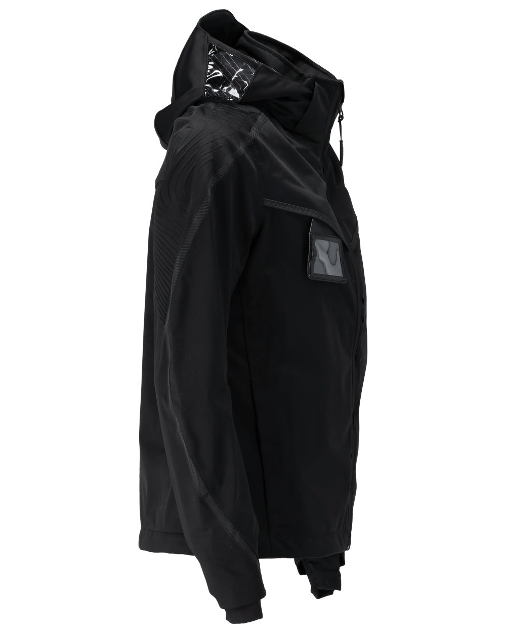 Black Coloured Mascot Workwear Womens Customized Outer Shell Jacket on white background 