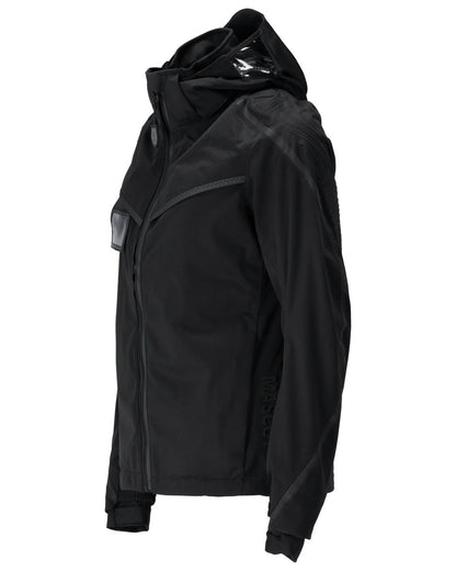 Black Coloured Mascot Workwear Womens Customized Outer Shell Jacket on white background 