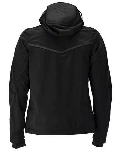 Black Coloured Mascot Workwear Womens Customized Outer Shell Jacket on white background 