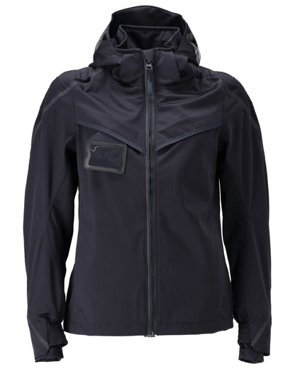 Dark Navy Coloured Mascot Workwear Womens Customized Outer Shell Jacket on white background 