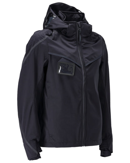 Dark Navy Coloured Mascot Workwear Womens Customized Outer Shell Jacket on white background 