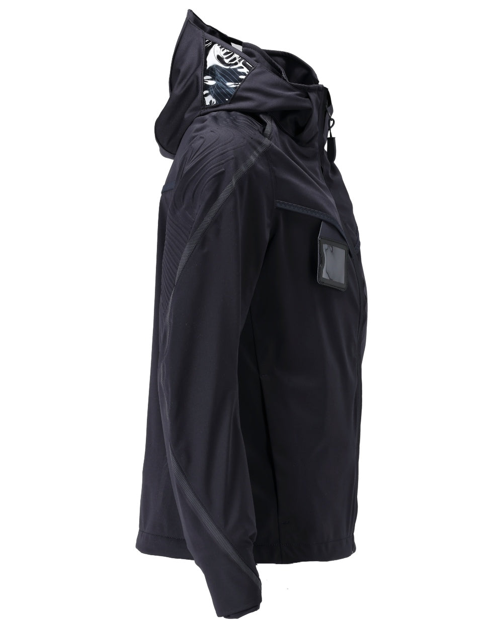 Dark Navy Coloured Mascot Workwear Womens Customized Outer Shell Jacket on white background 