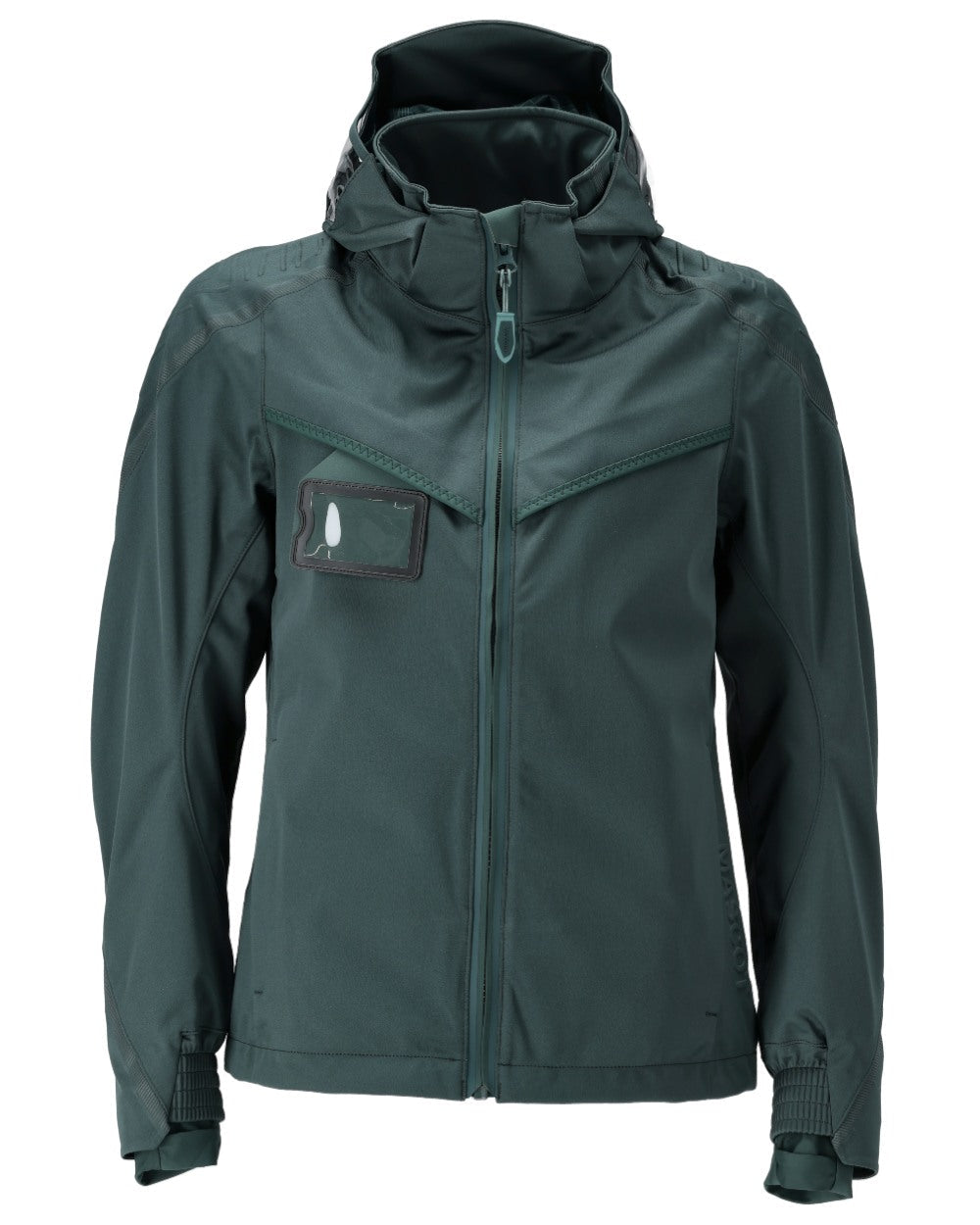 Forest Green Coloured Mascot Workwear Womens Customized Outer Shell Jacket on white background 
