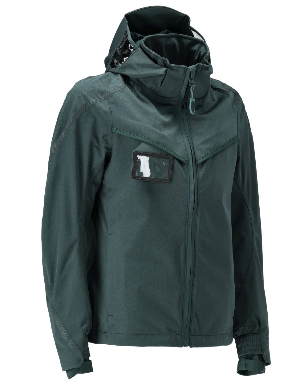 Forest Green Coloured Mascot Workwear Womens Customized Outer Shell Jacket on white background 