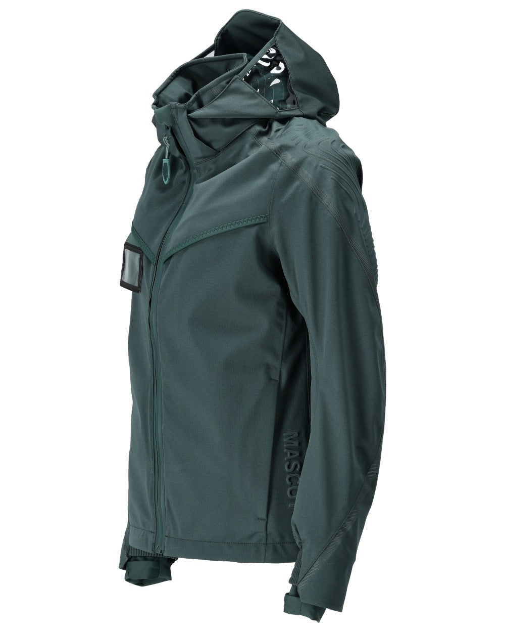 Forest Green Coloured Mascot Workwear Womens Customized Outer Shell Jacket on white background 