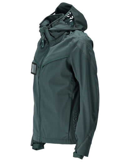 Forest Green Coloured Mascot Workwear Womens Customized Outer Shell Jacket on white background 