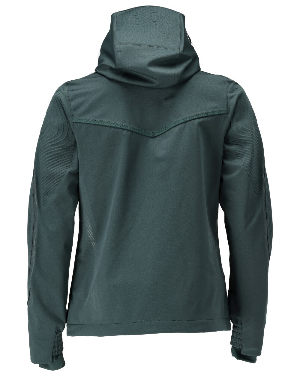 Forest Green Coloured Mascot Workwear Womens Customized Outer Shell Jacket on white background 