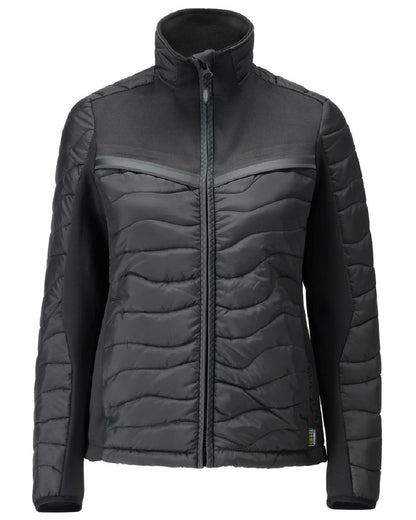 Black Coloured Mascot Workwear Womens Customized Thermal Jacket on white background 