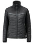 Black Coloured Mascot Workwear Womens Customized Thermal Jacket on white background 