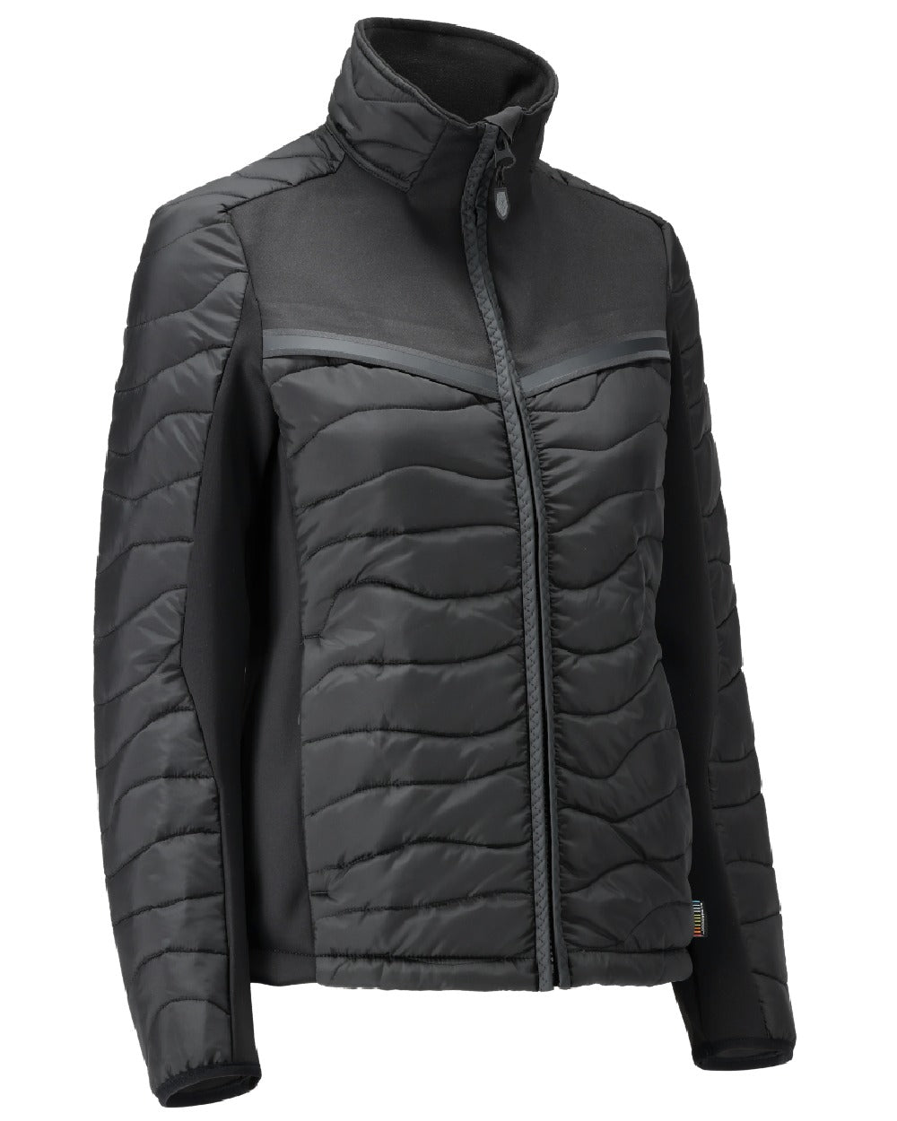 Black Coloured Mascot Workwear Womens Customized Thermal Jacket on white background 
