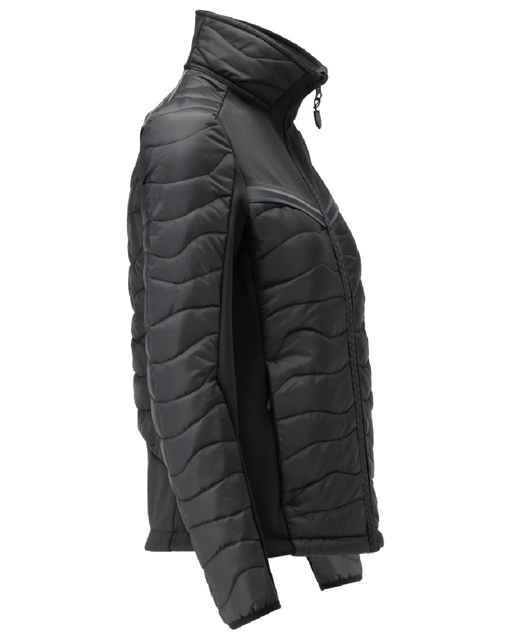 Black Coloured Mascot Workwear Womens Customized Thermal Jacket on white background 