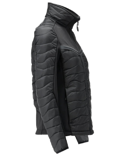 Black Coloured Mascot Workwear Womens Customized Thermal Jacket on white background 