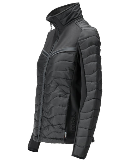 Black Coloured Mascot Workwear Womens Customized Thermal Jacket on white background 