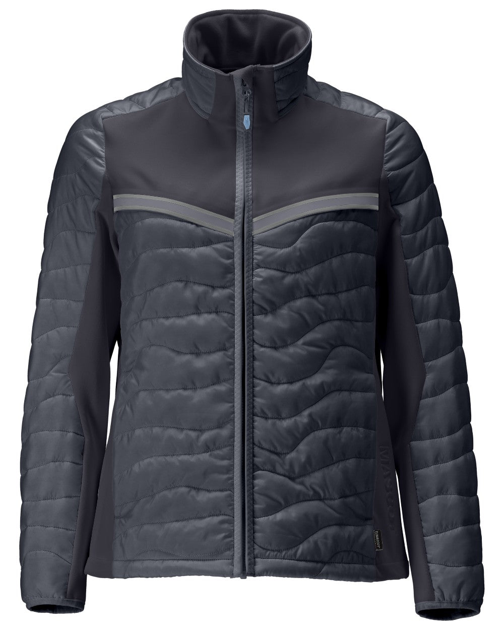 Dark Navy Coloured Mascot Workwear Womens Customized Thermal Jacket on white background 