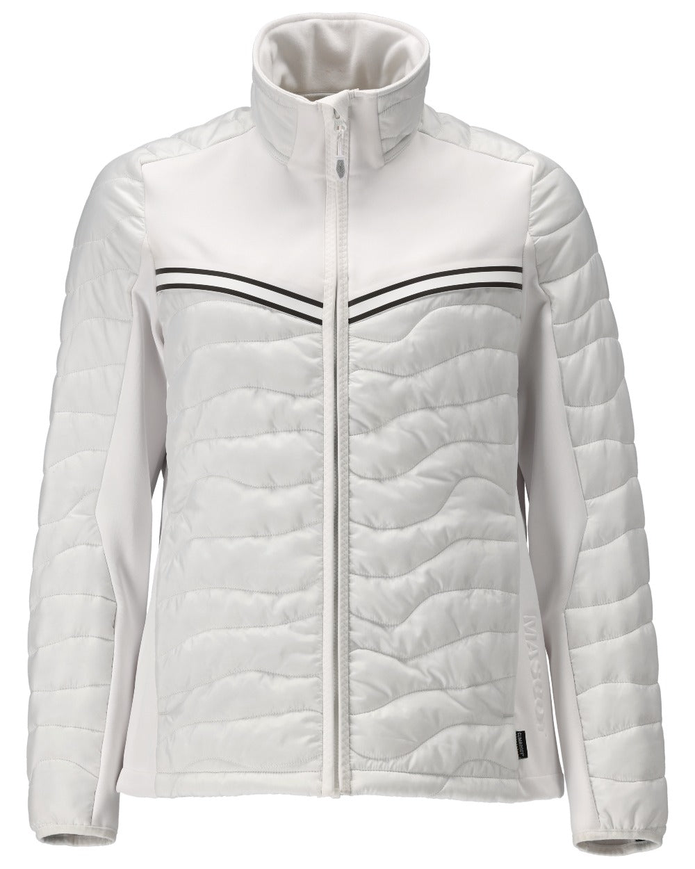 White Coloured Mascot Workwear Womens Customized Thermal Jacket on white background 