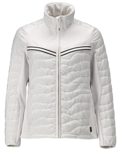 White Coloured Mascot Workwear Womens Customized Thermal Jacket on white background 