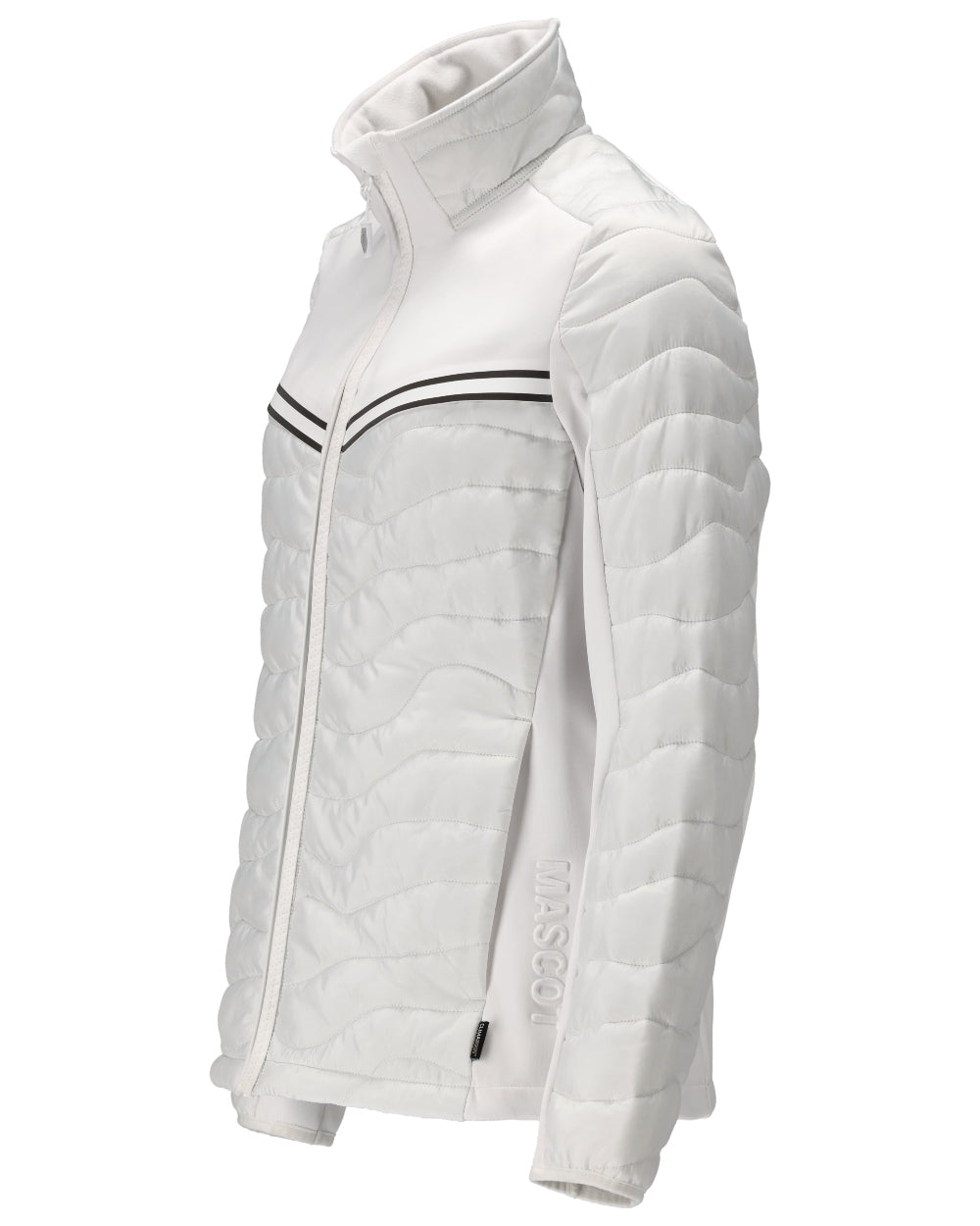 White Coloured Mascot Workwear Womens Customized Thermal Jacket on white background 