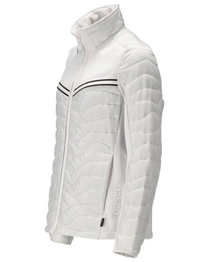 White Coloured Mascot Workwear Womens Customized Thermal Jacket on white background 