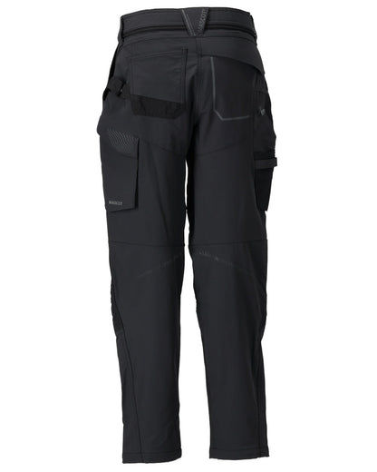 Black Coloured Mascot Workwear Womens Customized Trousers With Kneepad Pockets on white background 