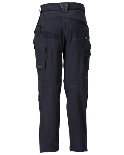 Dark Navy Coloured Mascot Workwear Womens Customized Trousers With Kneepad Pockets on white background 