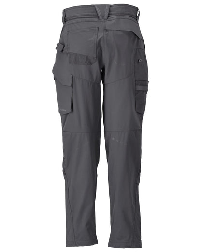 Stone Grey Coloured Mascot Workwear Womens Customized Trousers With Kneepad Pockets on white background 