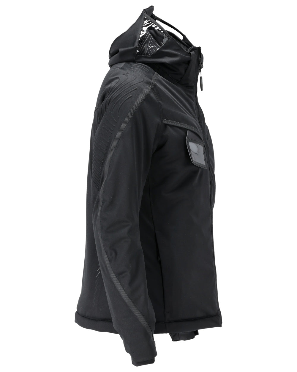 Black Coloured Mascot Workwear Womens Customized Waterproof Winter Jacket on white background 