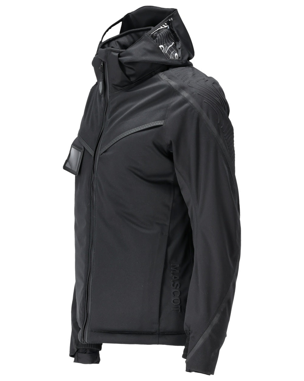 Black Coloured Mascot Workwear Womens Customized Waterproof Winter Jacket on white background 