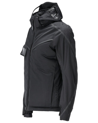 Black Coloured Mascot Workwear Womens Customized Waterproof Winter Jacket on white background 