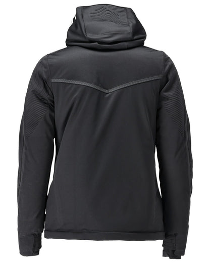 Black Coloured Mascot Workwear Womens Customized Waterproof Winter Jacket on white background 