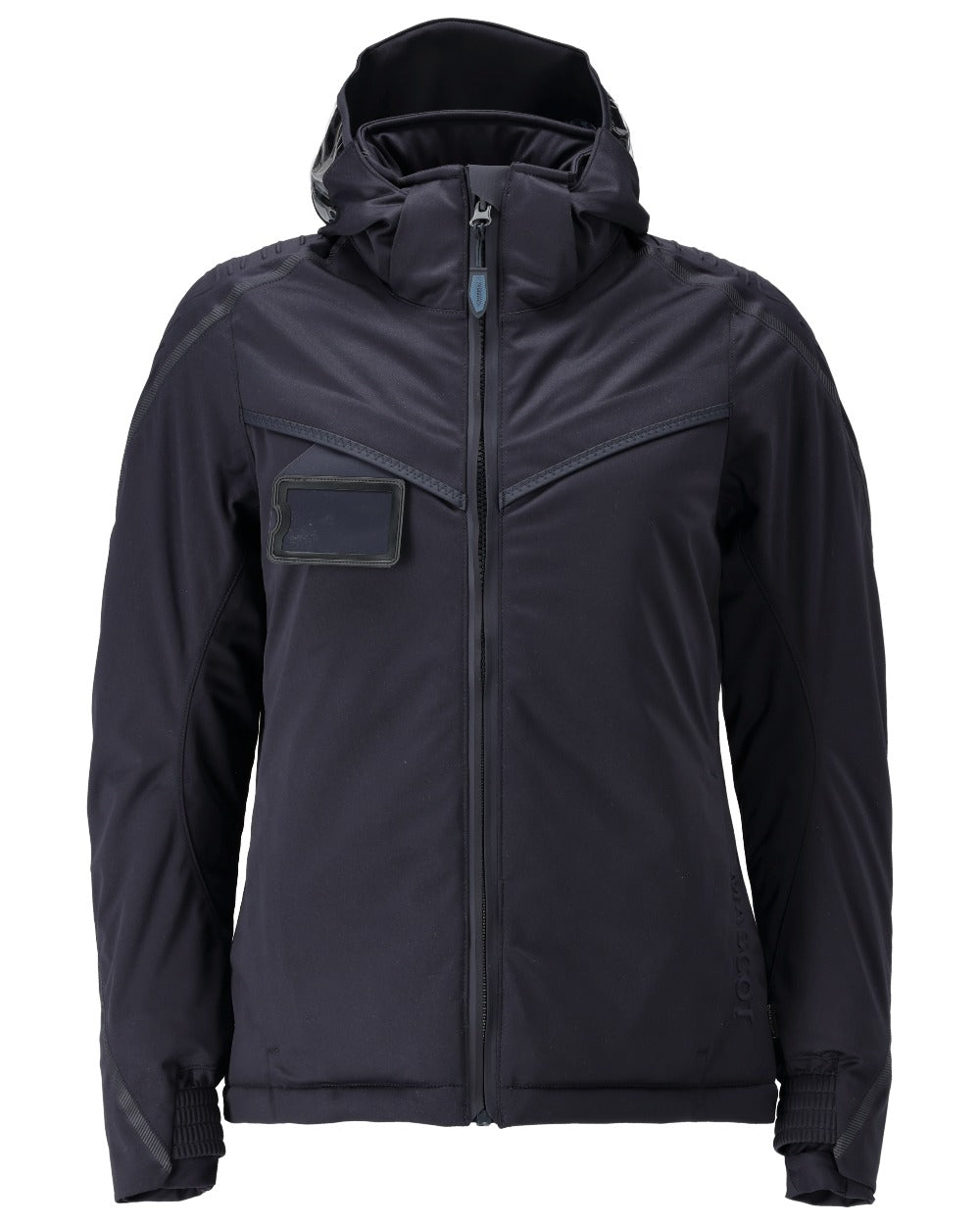 Dark Navy Coloured Mascot Workwear Womens Customized Waterproof Winter Jacket on white background 