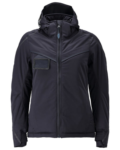 Dark Navy Coloured Mascot Workwear Womens Customized Waterproof Winter Jacket on white background 