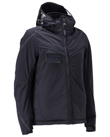 Dark Navy Coloured Mascot Workwear Womens Customized Waterproof Winter Jacket on white background 