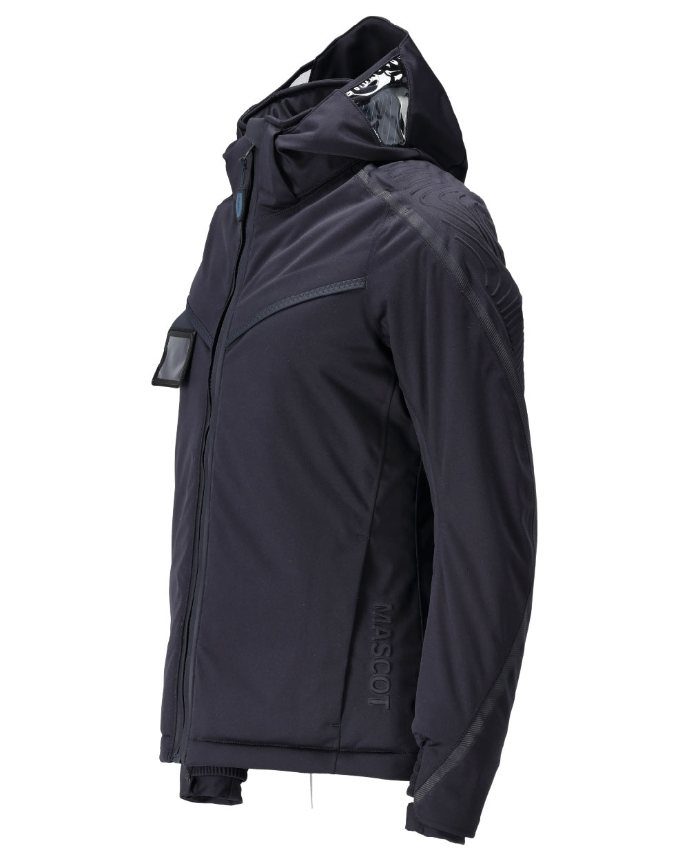 Dark Navy Coloured Mascot Workwear Womens Customized Waterproof Winter Jacket on white background 