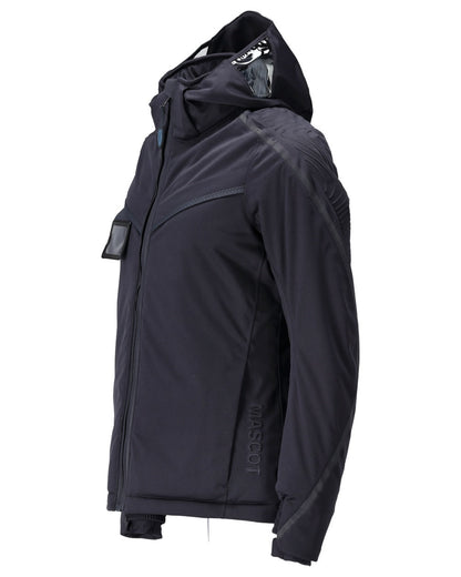 Dark Navy Coloured Mascot Workwear Womens Customized Waterproof Winter Jacket on white background 