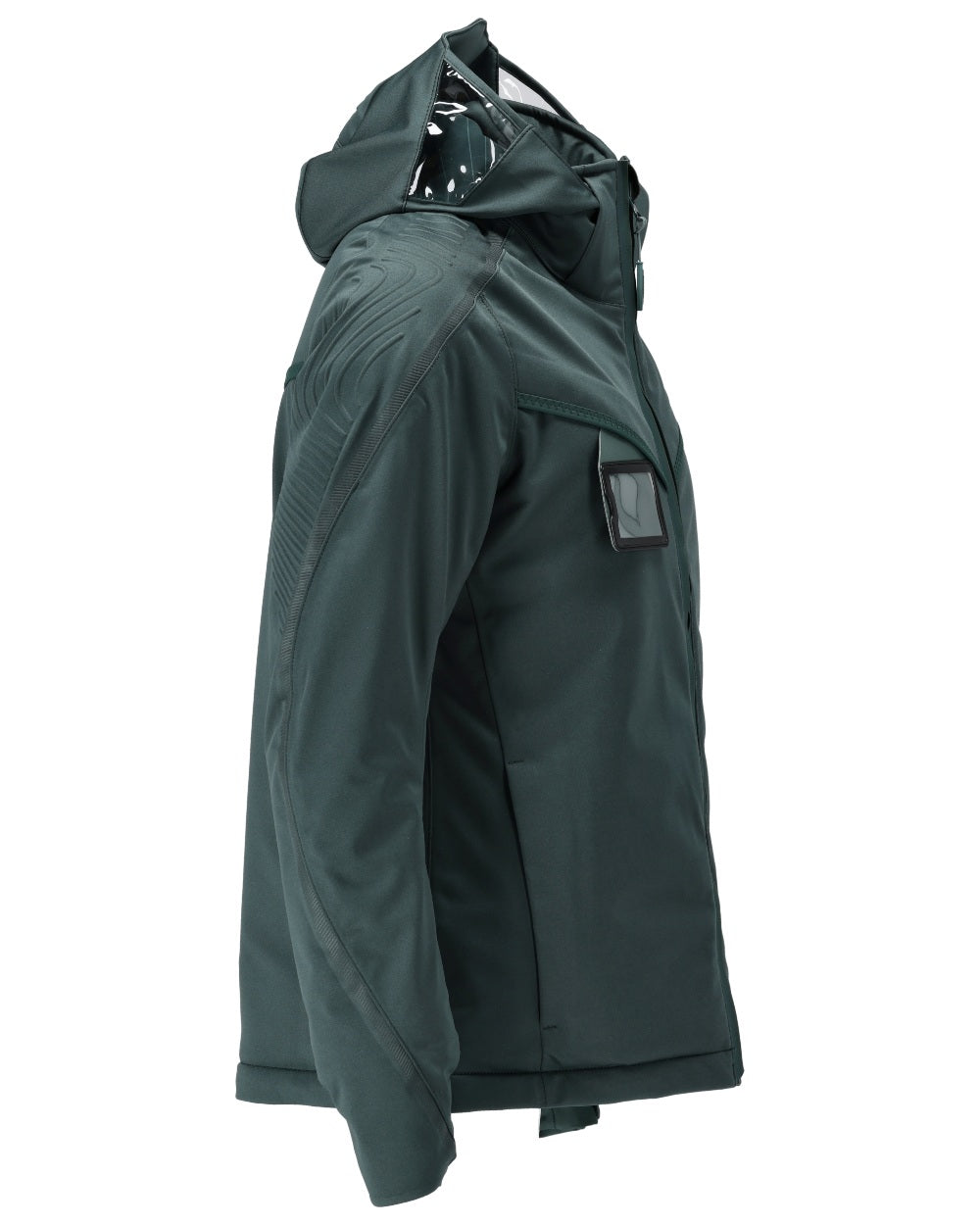 Forest Green Coloured Mascot Workwear Womens Customized Waterproof Winter Jacket on white background 