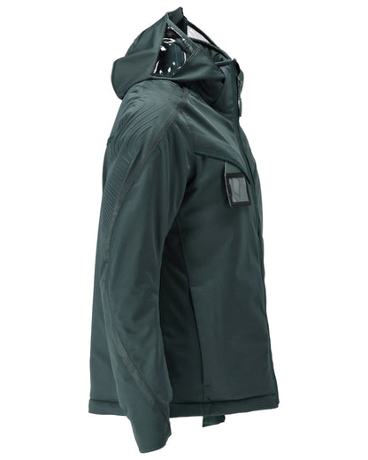 Forest Green Coloured Mascot Workwear Womens Customized Waterproof Winter Jacket on white background 