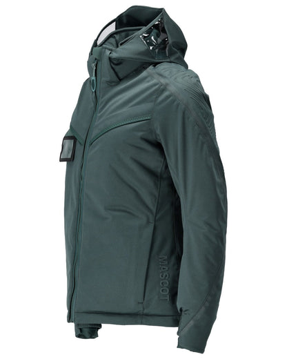 Forest Green Coloured Mascot Workwear Womens Customized Waterproof Winter Jacket on white background 