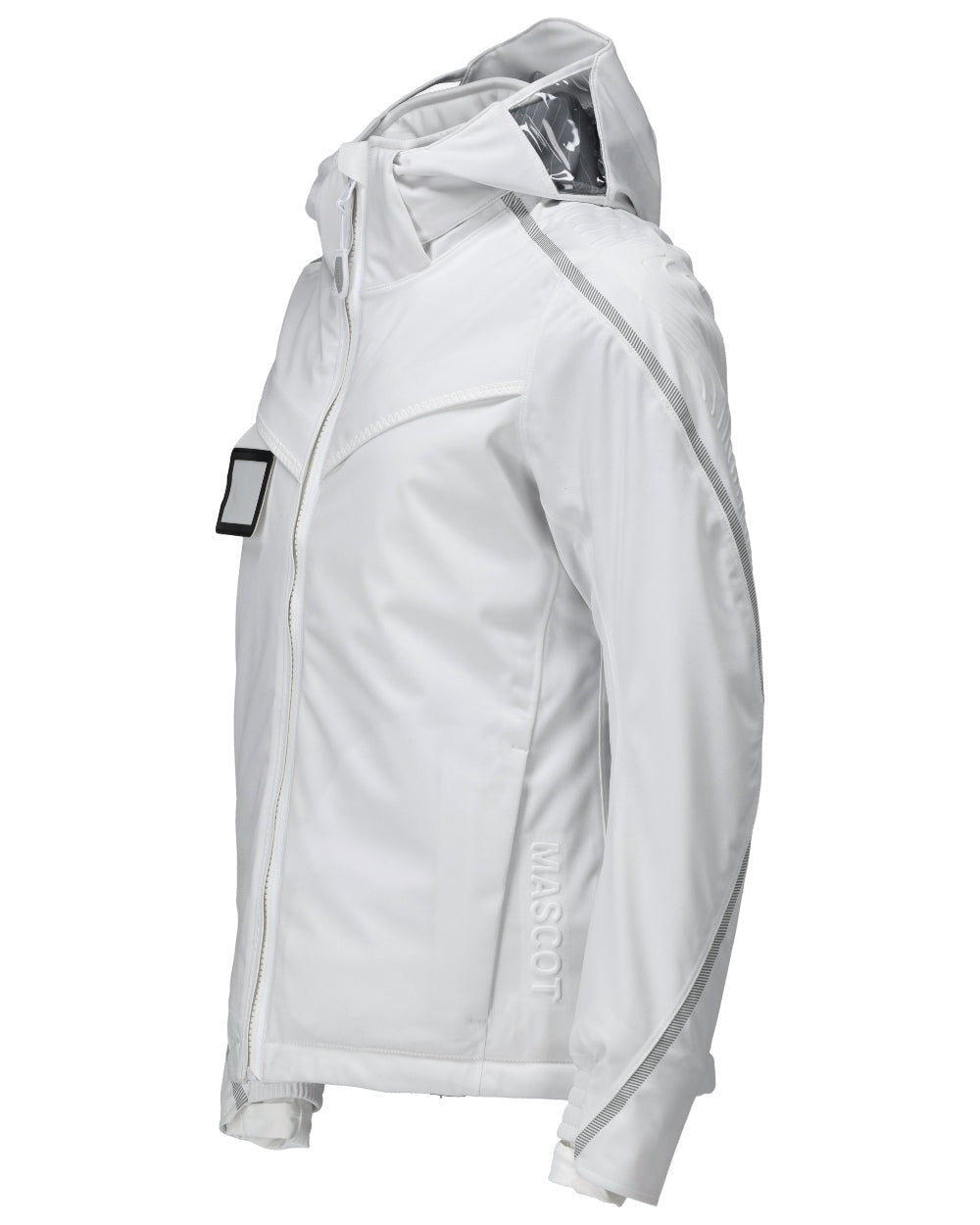 White Coloured Mascot Workwear Womens Customized Waterproof Winter Jacket on white background 